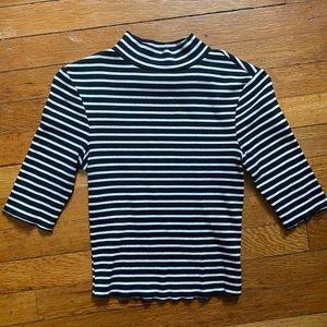 zara quarter sleeve stripped turtleneck